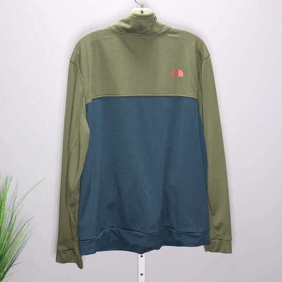 The North Face Men’s Full Zip Fleece Jacket Green Blue Size L - Picture 2 of 4